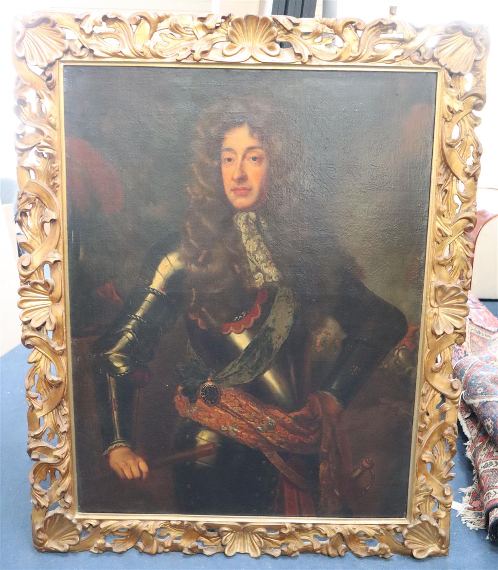 Manner of Sir Godfrey Kneller (1646-1723) and Manner of Willem Wissing (1646-1687) Portraits of James II and [probably] Mary of Modena